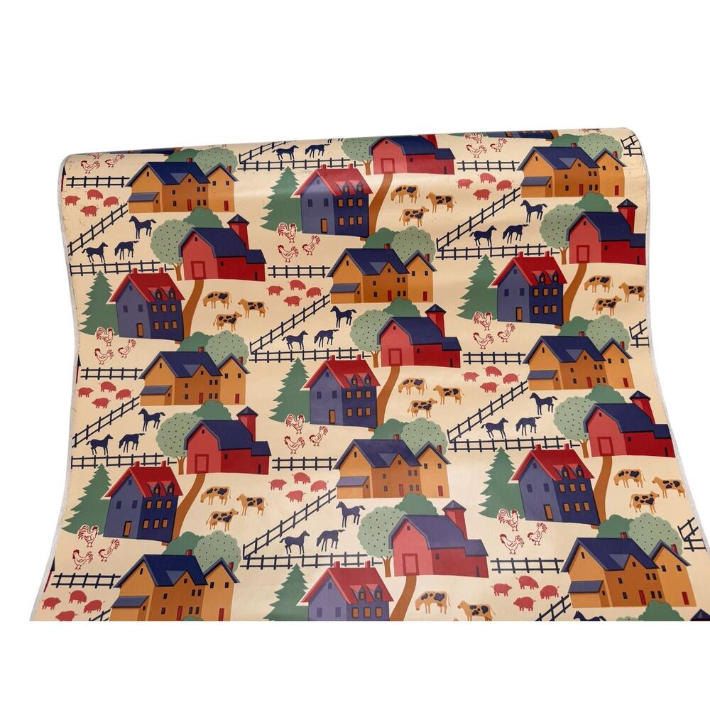 Vintage CON-TACT Paper Western Farm House Country Print Partial Roll 70s/80s